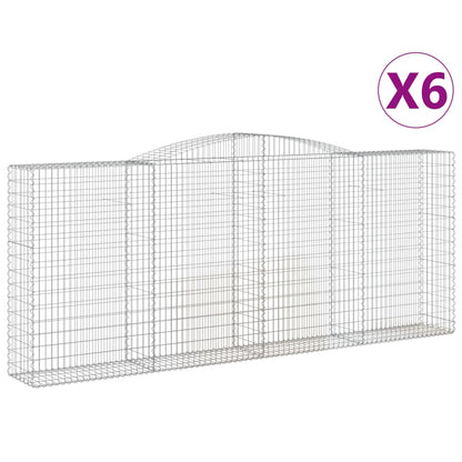 Cestas De Gaviones 6 Uds Forma De Arco Hierro 400x50x160/180 Cm_0