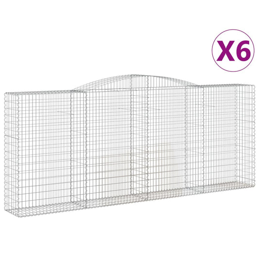 Cestas De Gaviones 6 Uds Forma De Arco Hierro 400x50x160/180 Cm_0