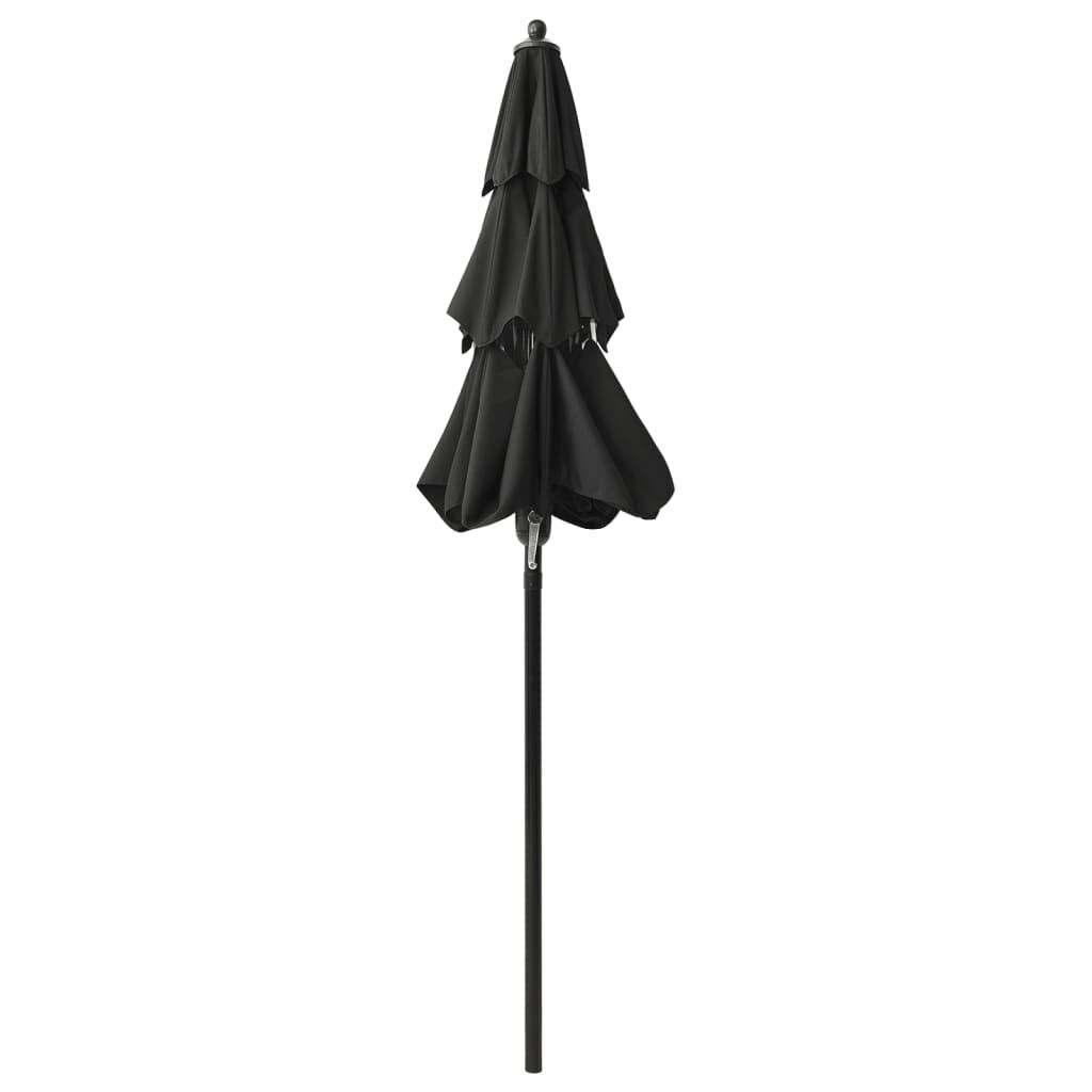 Vidaxl Sombrilla De Jardín De 3 Niveles Con Palo De Aluminio Negro 2 M_3