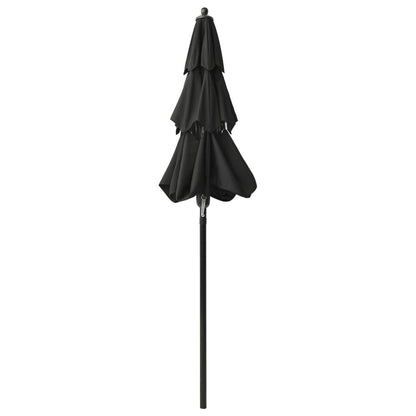Vidaxl Sombrilla De Jardín De 3 Niveles Con Palo De Aluminio Negro 2 M_3