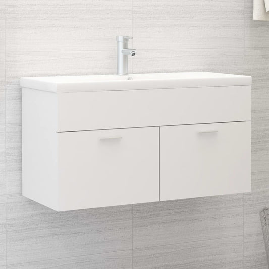 Mueble Con Lavabo Madera De Ingeniería Blanco_0