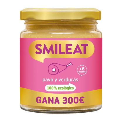 PROMO 2x Tarrito BIO pavo y verduras +6 meses Smileat 230g