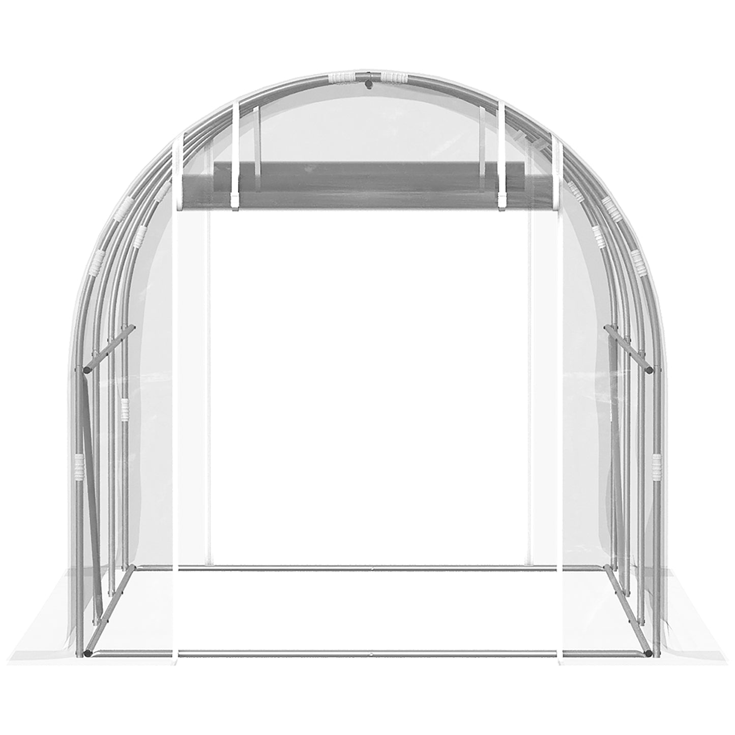 Outsunny Invernadero De Túnel 3x2x2 M Con 2 Puertas Enrollables Transparente_3