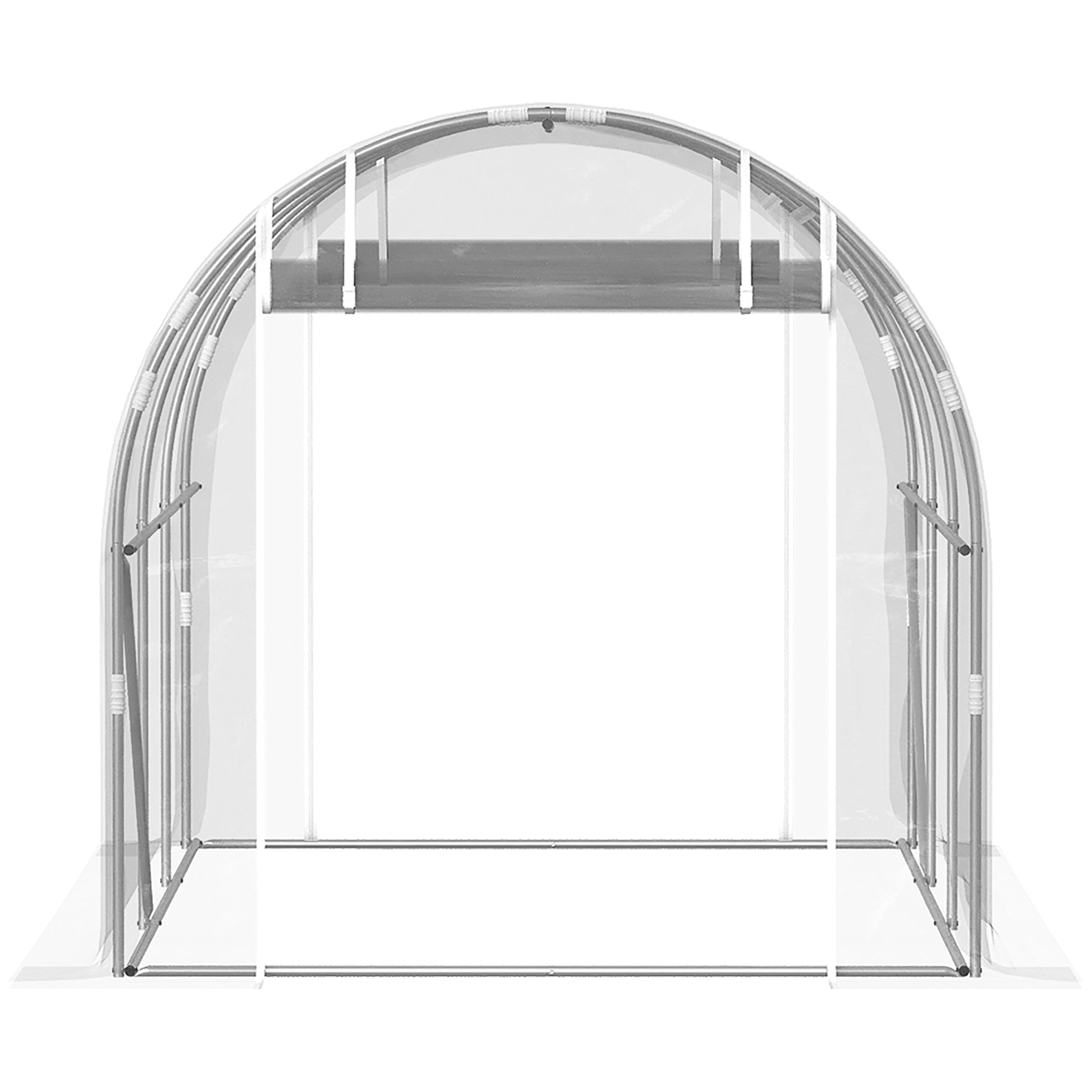 Outsunny Invernadero De Túnel 3x2x2 M Con 2 Puertas Enrollables Transparente_3