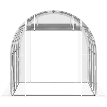 Outsunny Invernadero De Túnel 3x2x2 M Con 2 Puertas Enrollables Transparente_3