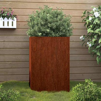Jardinera De Acero Corten 42x38x75 Cm_1