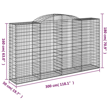 Cestas Gaviones 12 Uds Forma De Arco Hierro 300x50x160/180 Cm_5
