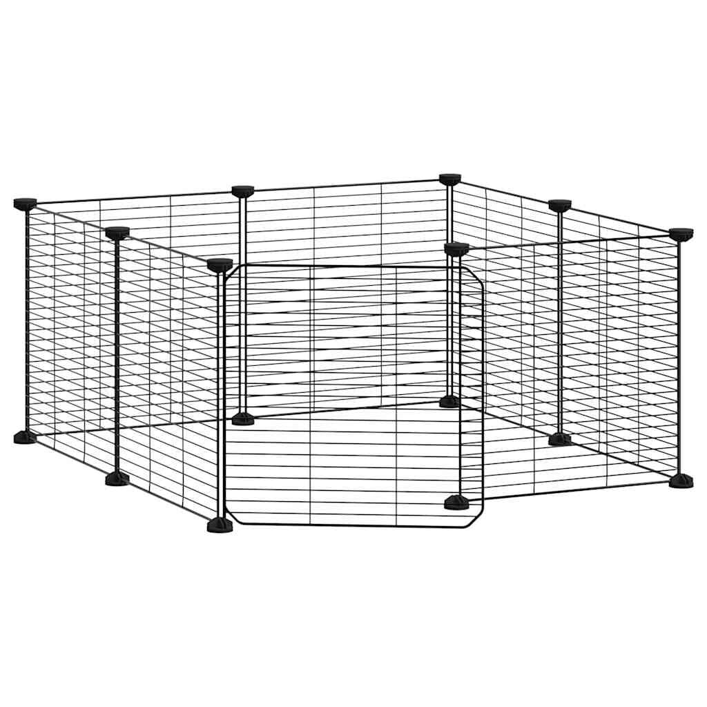 Vidaxl Jaula Para Mascotas De 8 Paneles Con Puerta De Acero, Color Negro, 35 X 35 Cm_3
