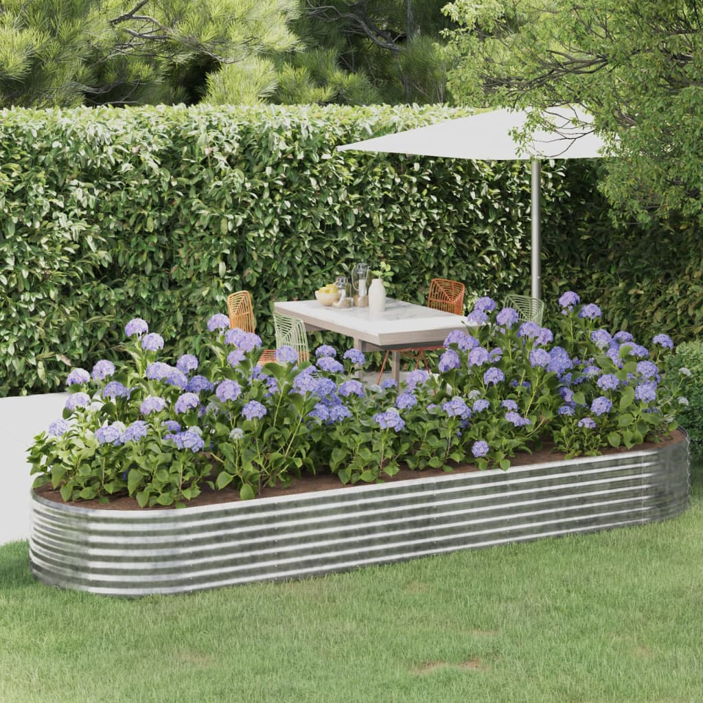 Jardinera Arriate Acero Galvanizado Plata 322x100x36 Cm_1