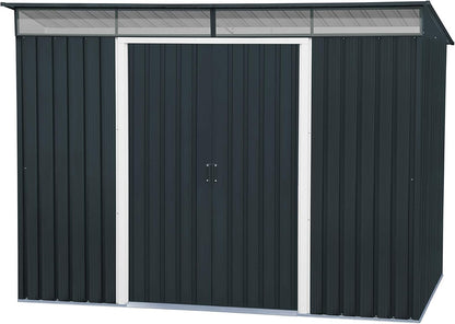 Duramax - Caseta Jardín - Top Shed Pentroof 8x6 - Metal - Color Gris Antracita_0