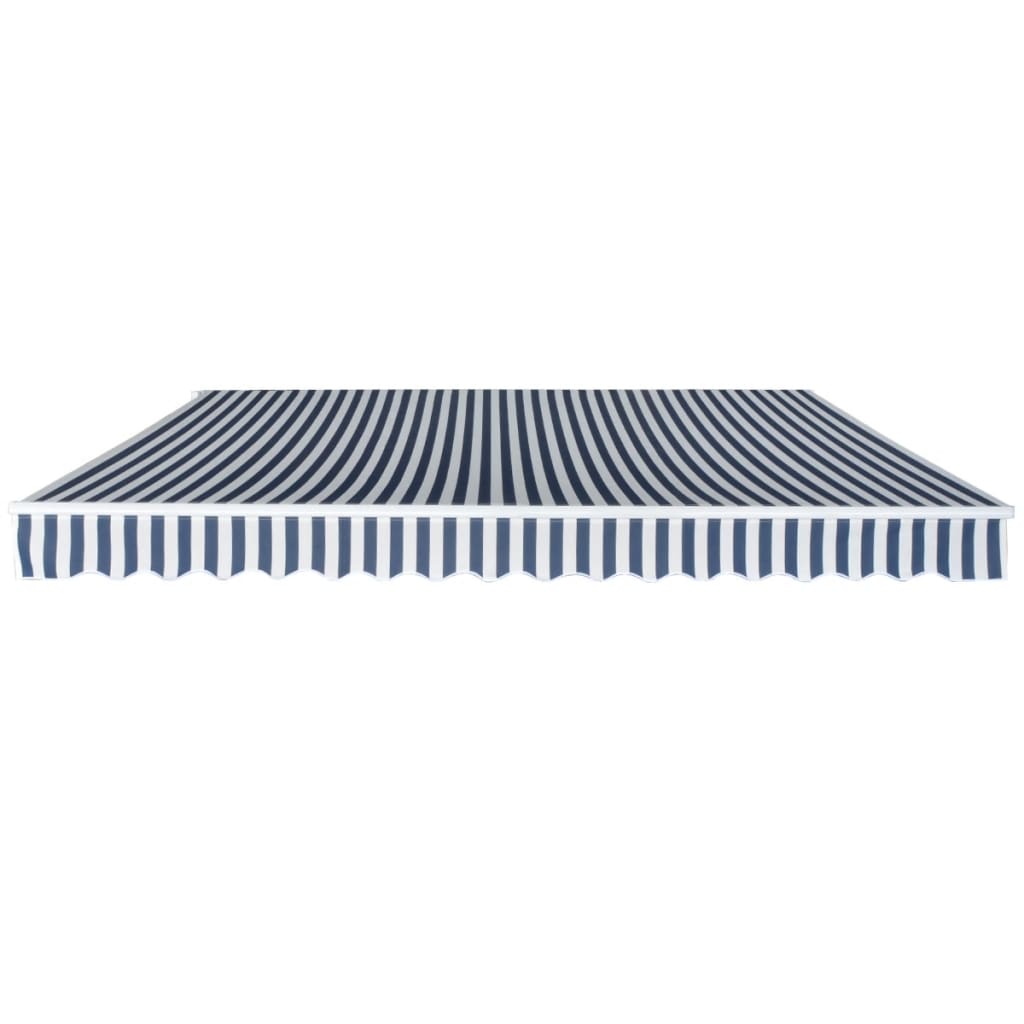 Toldo Plegable De Operación Manual 400 Cm Azul Y Blanco_0