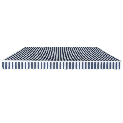 Toldo Plegable De Operación Manual 400 Cm Azul Y Blanco_0
