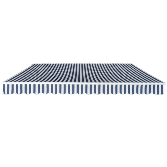 Toldo Plegable De Operación Manual 400 Cm Azul Y Blanco_0