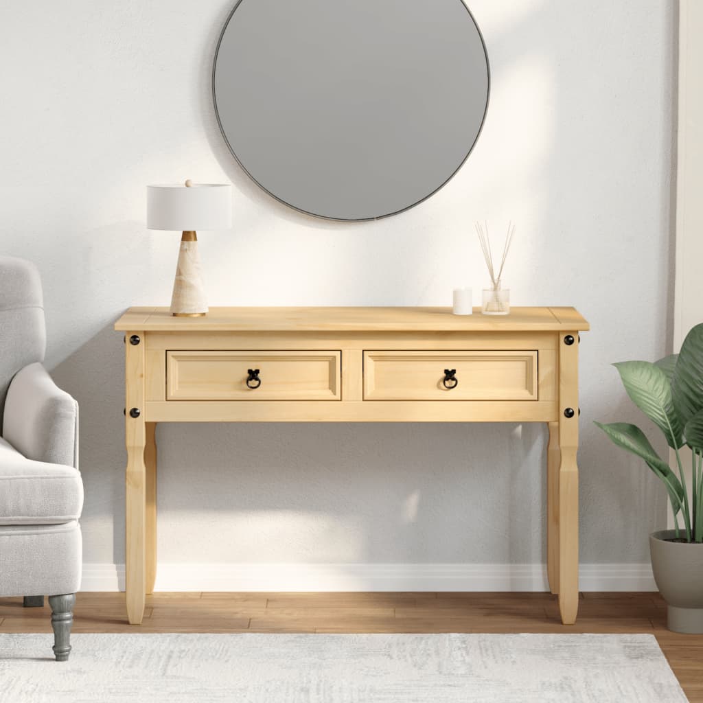 Mesa Consola Corona Madera Maciza De Pino 115x46x73 Cm_1