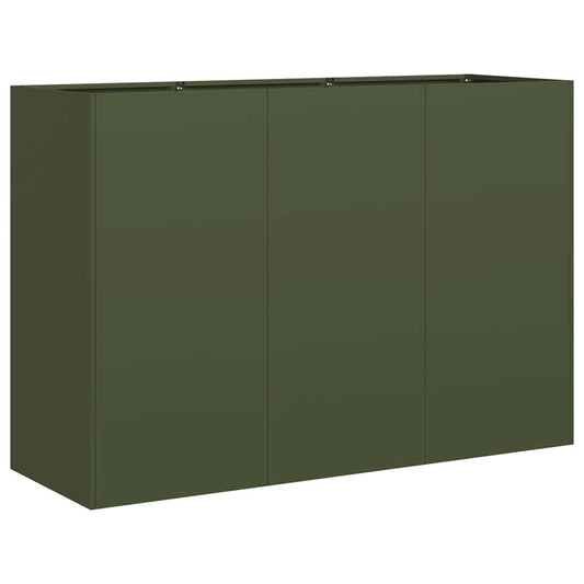 Jardinera De Acero Laminado En Frío Verde Oliva 120x40x80 Cm_0