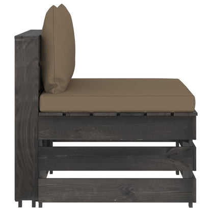 Vidaxl Muebles De Jardín 3 Piezas Con Cojines Madera Impregnada Gris_3