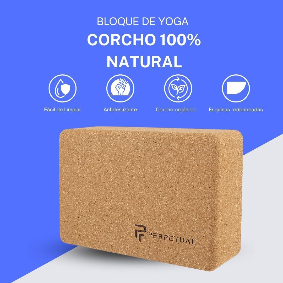 Bloque De Yoga Perpetual De Corcho 100% Natural - 2 Unidades - Ladrillo De Yoga Antideslizante_1