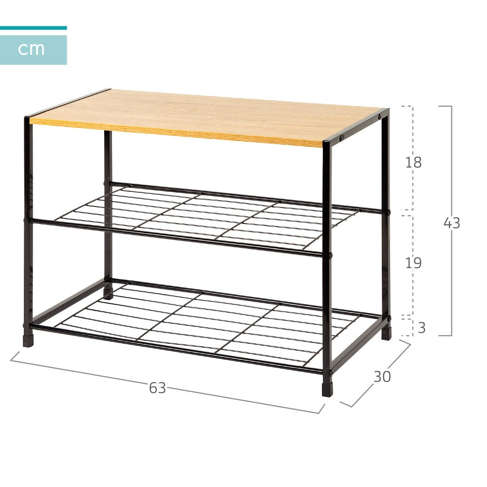 Max Home Zapatero Metálico 3 Niveles 63x30x43 Cm_3
