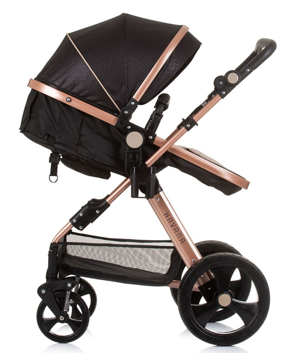 Carrito De Bebé Havana Dúo Convertible Hasta 22 Kg Con Bolso Y Mosquitera Obsidian Gold_2