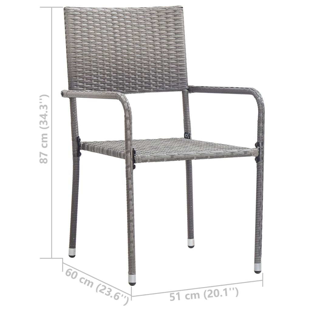 Vidaxl Juego De Comedor Para Jardín 3 Piezas Gris_2