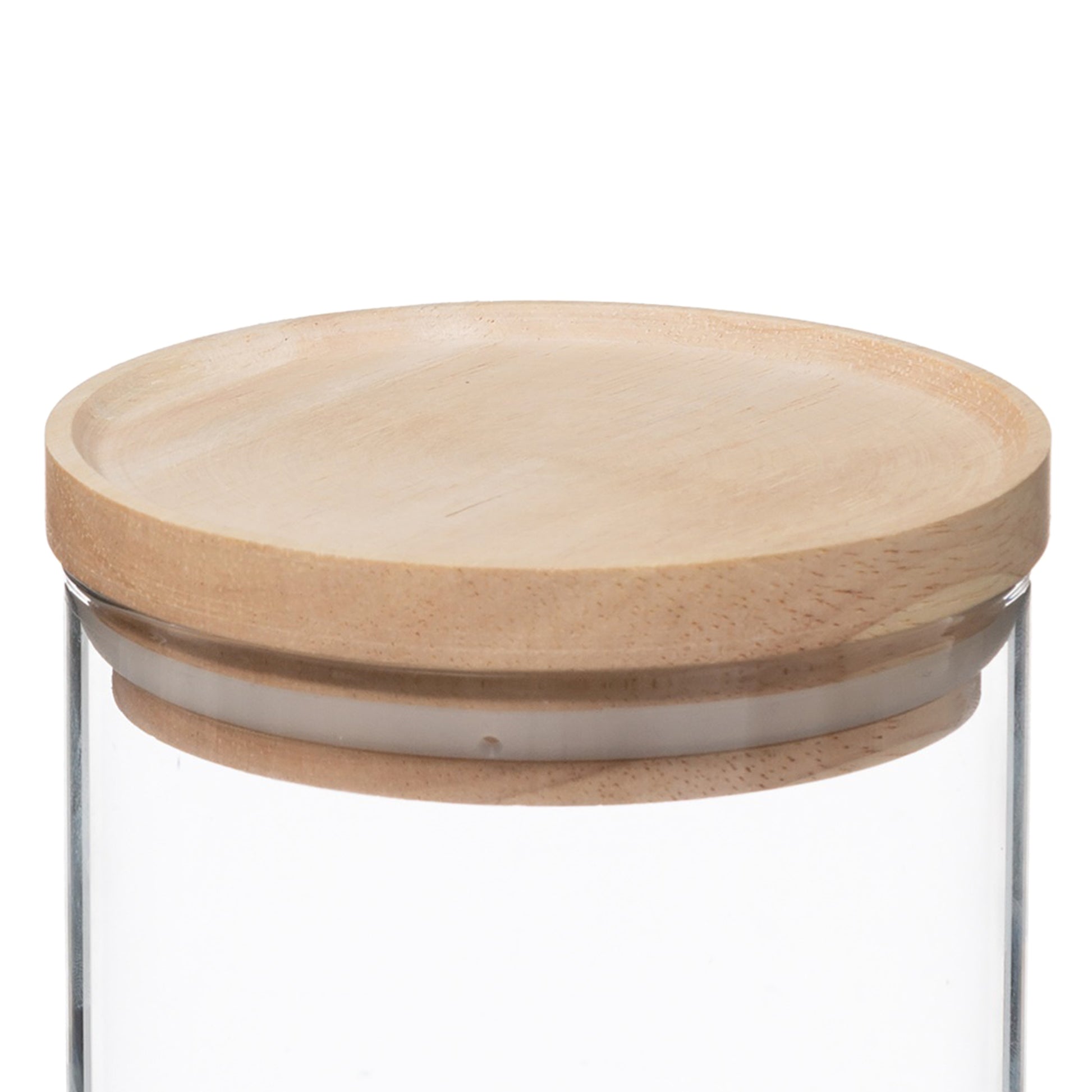 Wellhome - Tarro De Vidrio Y Madera, Cierre Hermético 600ml