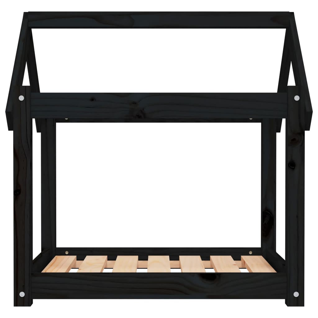 Vidaxl Cama Para Perros Madera Maciza De Pino Negro 71x55x70 Cm_4