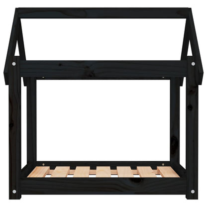 Vidaxl Cama Para Perros Madera Maciza De Pino Negro 71x55x70 Cm_4