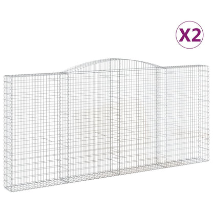 Cestas De Gaviones 2 Uds Forma De Arco Hierro 400x30x180/200 Cm_0