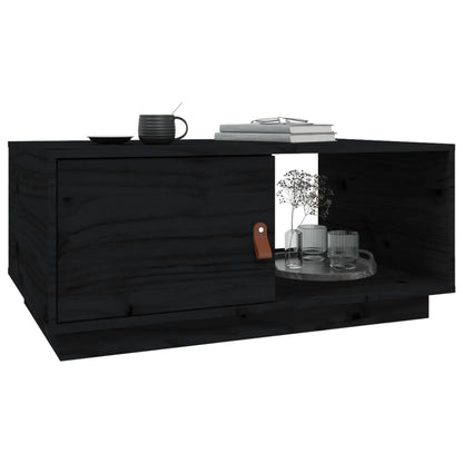 Mesa De Centro De Madera Maciza De Pino Negro 80x50x35,5 Cm_2