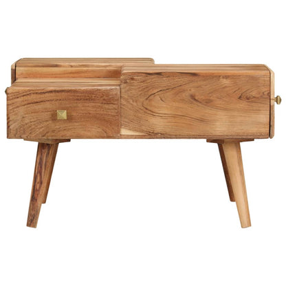 Mesa De Centro De Madera Maciza De Acacia 70x60x42 Cm_0