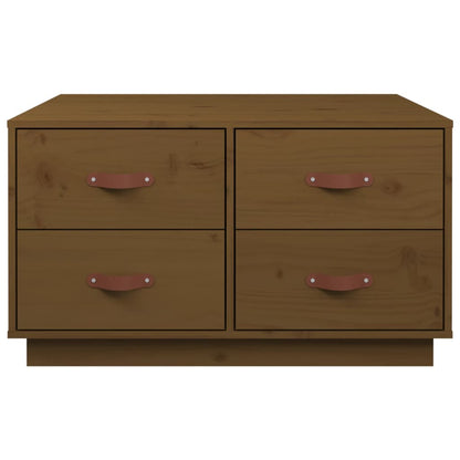 Mesa De Centro Madera Maciza De Pino Marrón Miel 80x80x45 Cm_4