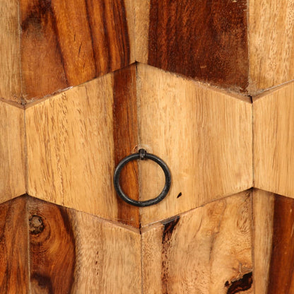 Mesita De Noche Con 1 Cajón Madera Maciza De Sheesham_3