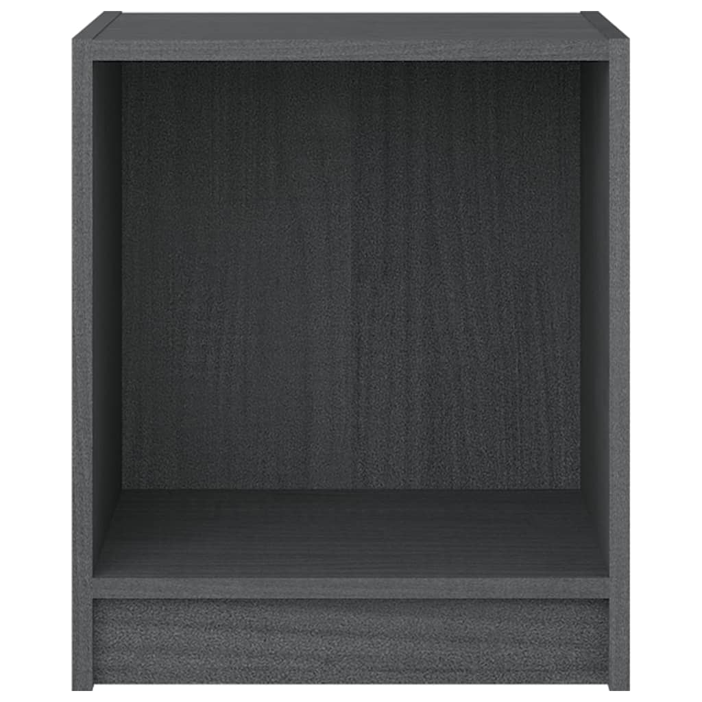 Mesita De Noche 2 Uds Madera De Pino Gris 35,5x33,5x41,5 Cm_4