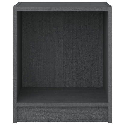 Mesita De Noche 2 Uds Madera De Pino Gris 35,5x33,5x41,5 Cm_4