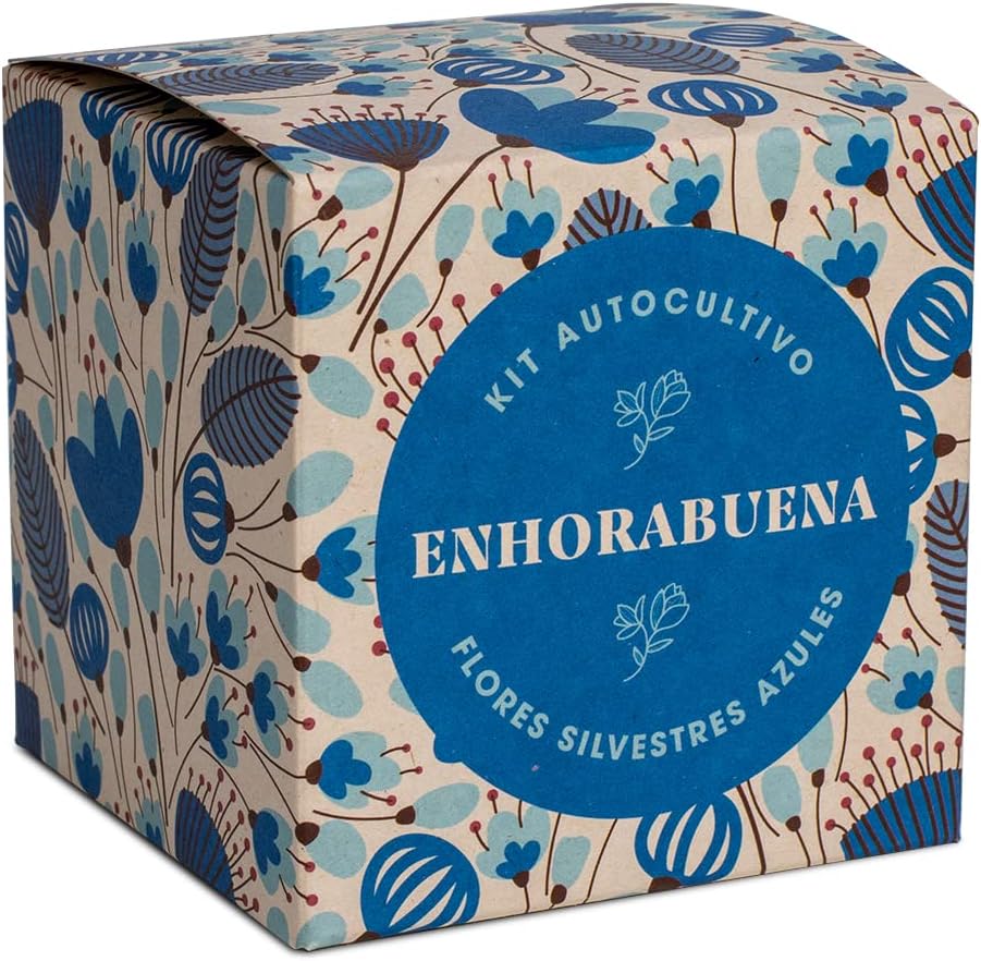 Díselo con Flores "Enhorabuena" Kit Cultivo Flores Silvestres Azules | Regalo Original - Resetea_0