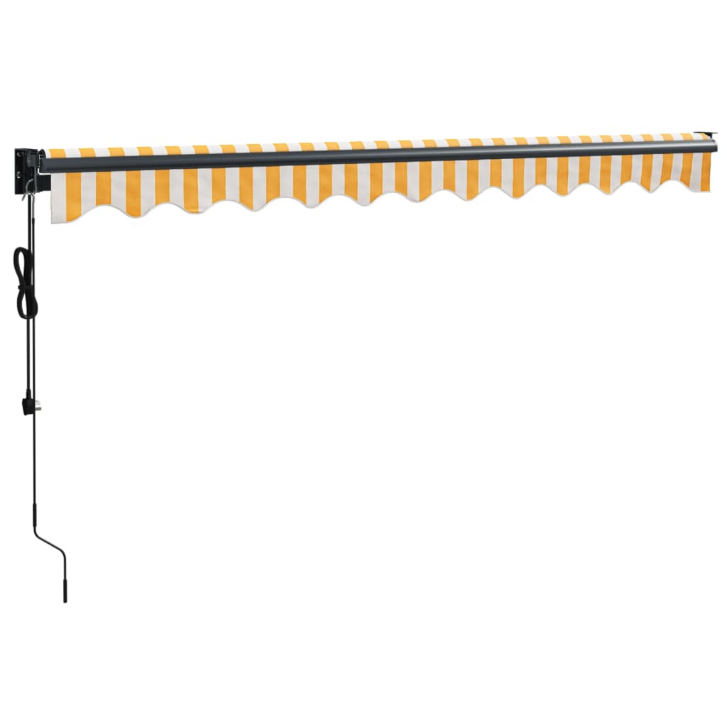 Toldo Retráctil Automático Amarillo Y Blanco 3x2,5 M_3