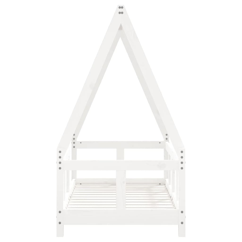 Vidaxl Estructura De Cama Para Niños Madera De Pino Blanco 70x140 Cm_3