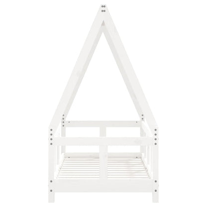 Vidaxl Estructura De Cama Para Niños Madera De Pino Blanco 70x140 Cm_3