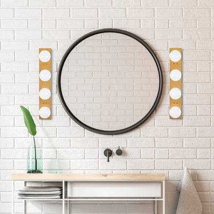 Aplique De Pared, Metal , Oro, 10x10x60, Casquillo 4 X E27 Max 40 W_3