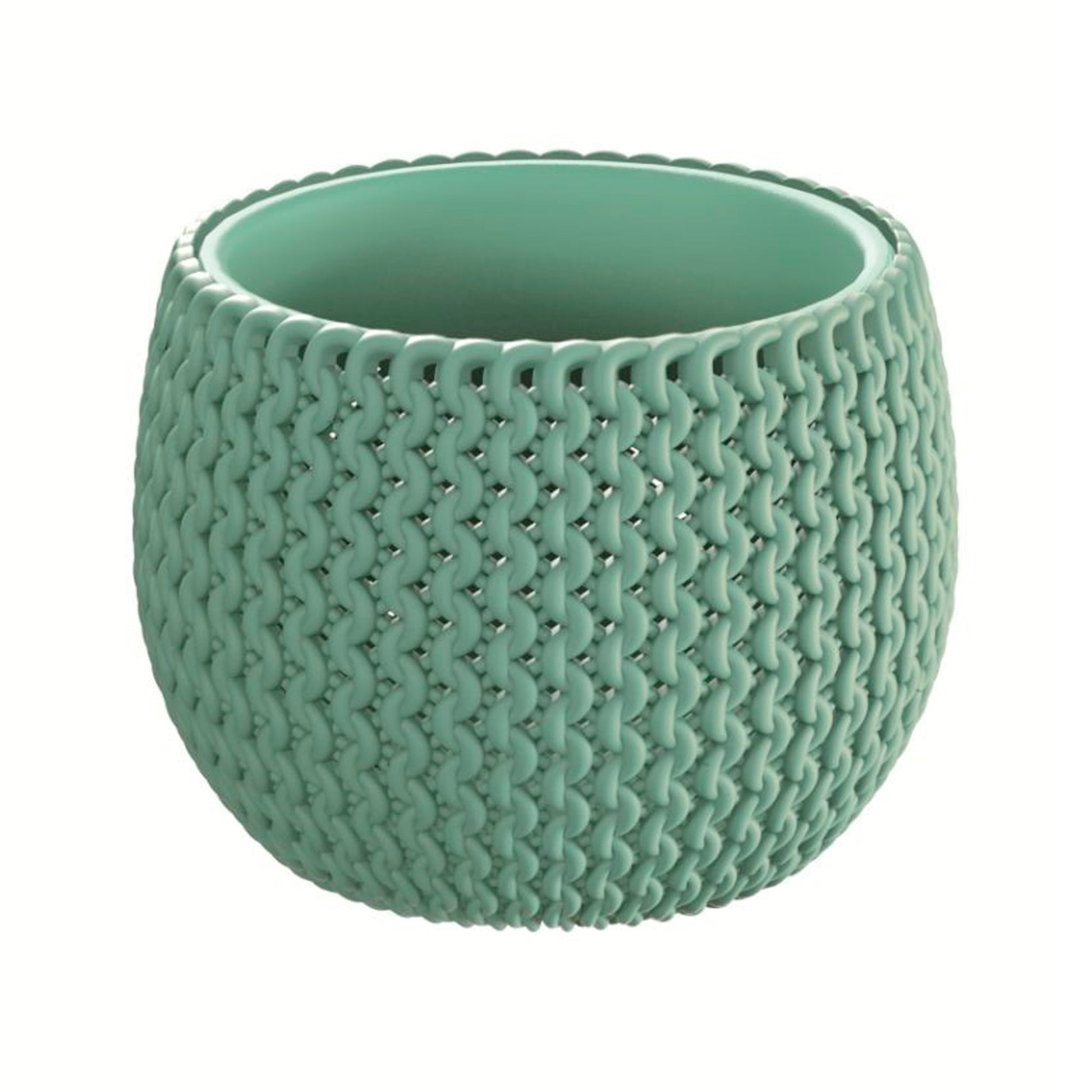 Maceta Redonda Con Deposito Splofy Bowl De Plastico En Color Salvia 37 (largo) X 37 (ancho) X 21 (altura) Cm_1