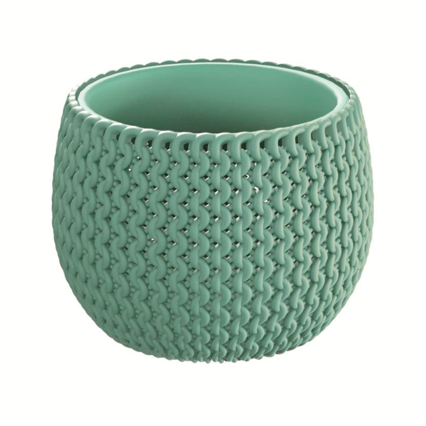 Maceta Redonda Con Deposito Splofy Bowl De Plastico En Color Salvia 14,4 (largo) X 14,4 (ancho) X 11 (altura) Cm_1