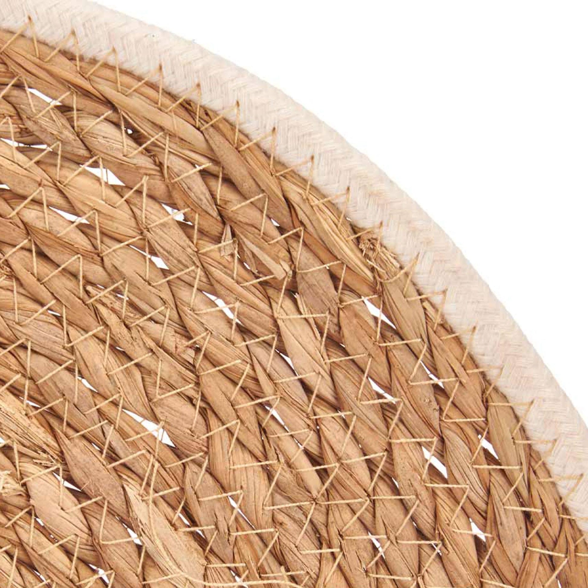 Salvamantel Esparto Borde Tela Blanco 35 Colección Kinvara_3