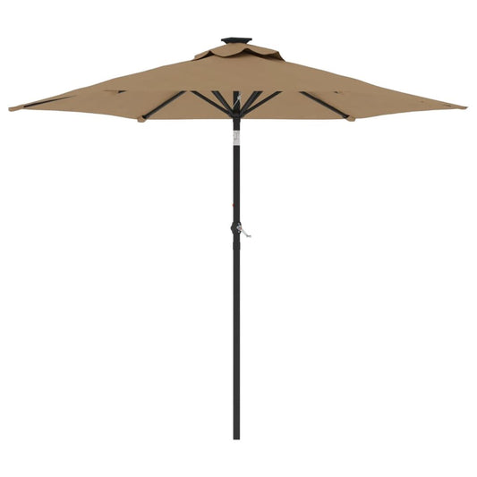 Vidaxl Sombrilla De Jardín Con Poste De Acero Taupe 225x225x212 Cm_0