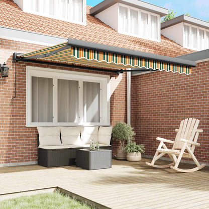 Toldo Retráctil Verde Y Amarillo 350 X 250 X 165 Cm_2
