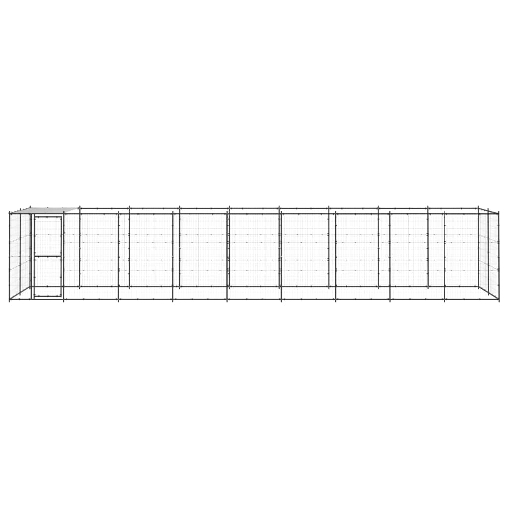 Vidaxl Perrera De Exterior De Acero Con Techo 21,78 M²_1