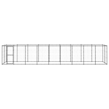 Vidaxl Perrera De Exterior De Acero Con Techo 21,78 M²_1