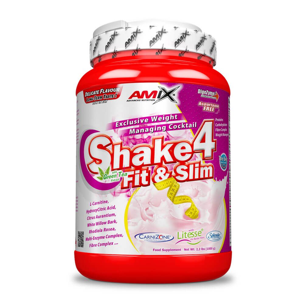 Shake4 Fit & Slim - 1kg - Fresa - Sustitutos De Comidas - Amix Nutrition_0
