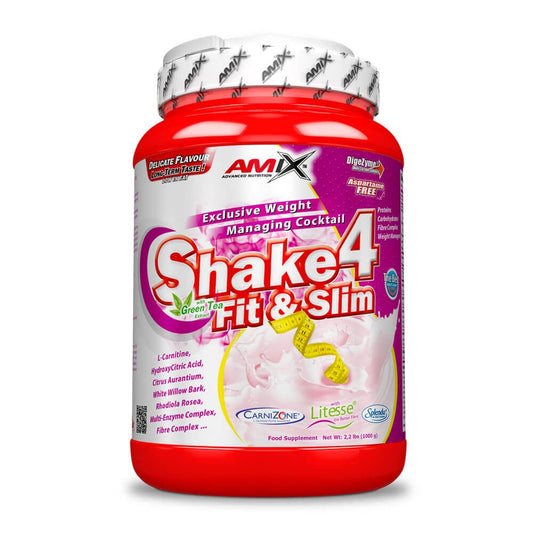 Shake4 Fit & Slim - 1kg - Fresa - Sustitutos De Comidas - Amix Nutrition_0