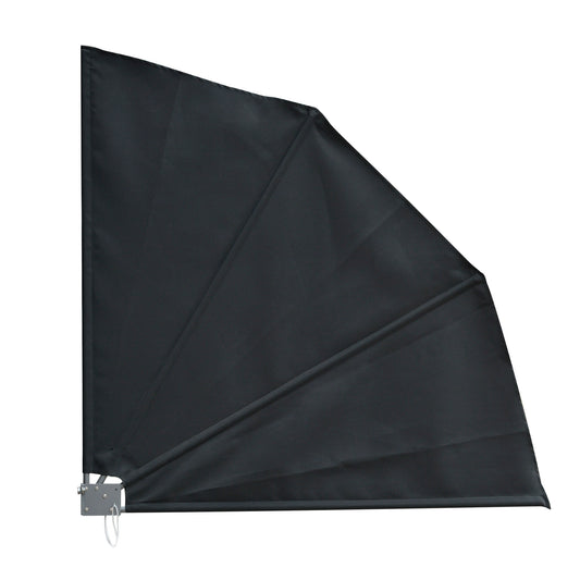 Outsunny Toldo Lateral Plegable De Balcón En Forma De Abanico Aluminio 120x120_0