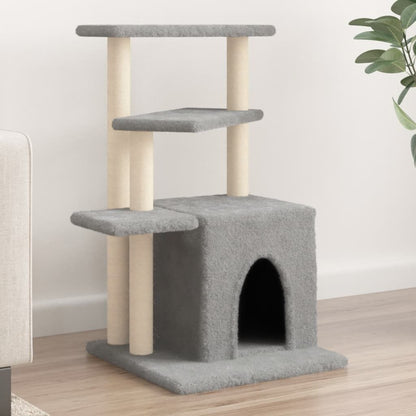 Vidaxl Rascador Para Gatos Con Postes De Sisal Gris Claro 83,5 Cm_1